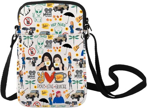 LEVLO Funny Luke's Crossbody Bag Luke's Fans Gift Peace Love Luke's Shoulder Bag Lorelai Luke's Merch in Saudi Arabia
