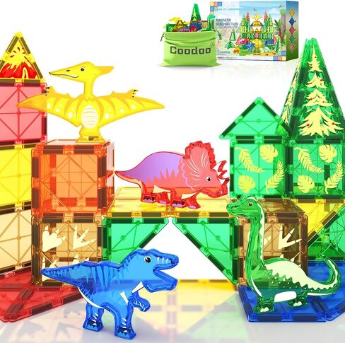 ألعاب Kids Magnetic Tiles Road مع رافعة مغناطيسية قابلة للتمديد ، ألعاب بناء المدينة للأطفال الصغار في مرحلة ما قبل المدرسة تتراوح أعمارهم بين 4-6 5-7. in Kuwait