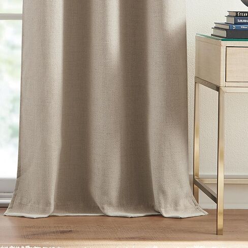 Tommy Hilfiger Room Darkening Curtains for Bedroom Living Room 84 Inches Long, Elegant Lined Drapes Grommet, Set of 2 Panels, Hudson, 84", Khaki in Saudi Arabia
