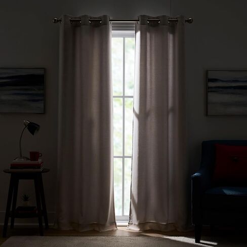 Tommy Hilfiger Room Darkening Curtains for Bedroom Living Room 84 Inches Long, Elegant Lined Drapes Grommet, Set of 2 Panels, Hudson, 84", Khaki in Saudi Arabia
