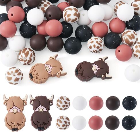 71 PCS حبات السيليكون الوردي لسلسلة المفاتيح التي تصنع حبة سيليكونية مدتها 15 ملم لتصنيع حبات الفراشة الزجاجية DIY. in Saudi Arabia