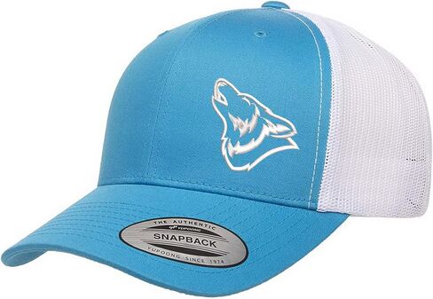 قبعة مطرزة من Wolf Howling Trucker Snapback شبكية من الخلف للرجال والنساء in Kuwait