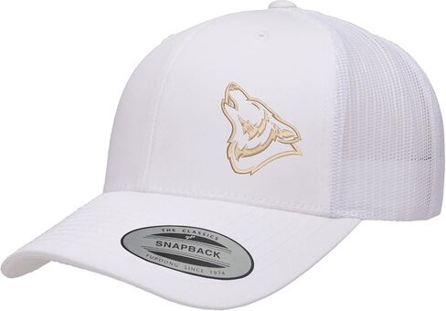 قبعة مطرزة من Wolf Howling Trucker Snapback شبكية من الخلف للرجال والنساء in Kuwait