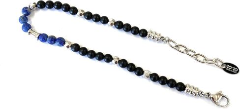 10:10 Beaded Bracelet for Men and Women – Natural Gemstone Bracelet and Stainless Steel – Adjustable, Durable and Elegant – Made in Italy in Saudi Arabia
