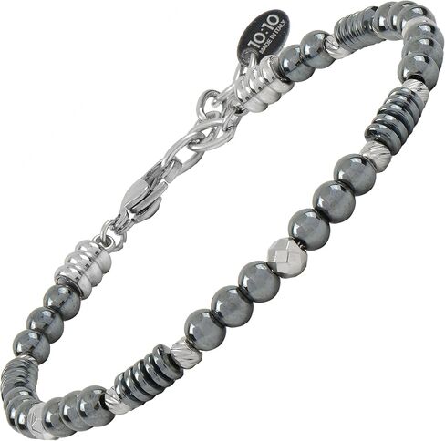 10:10 Beaded Bracelet for Men and Women – Natural Gemstone Bracelet and Stainless Steel – Adjustable, Durable and Elegant – Made in Italy in Saudi Arabia