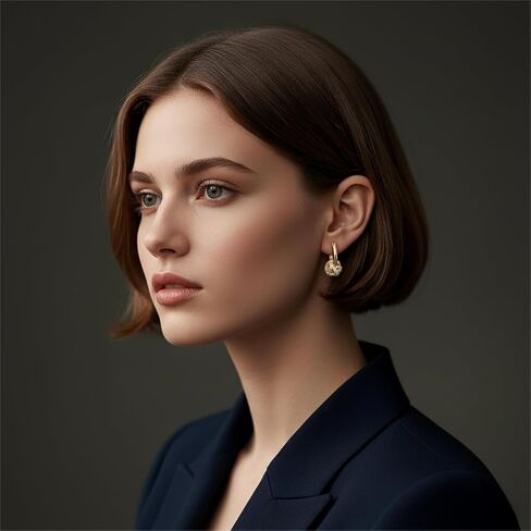 14K Gold Plated Hoop Earrings for Women Gold Plated Earrings for Women Gold Knot Earring for Womens Hoops Hypoallergenic Rotating Love Knot Design Dainty Dangle Drop Earring in Kuwait
