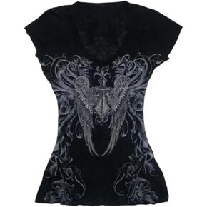 Emo 2000s Grunge Alt Shirt Y2K Vintage Harajuku Cutecore Indie T-Shirts Teen Girl Scene Clothes in Saudi Arabia