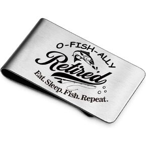 Fishing Retirement Money Clip, O-FISH-ALLY Retired Cash Clip Wallet Clip for Fishing Men, Fisherman Gifts for Retired Dad Husband Grandpa in Saudi Arabia