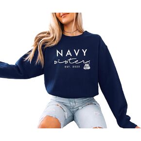 سويت شيرت Navy Sister، رقبة دائرية مخصصة لأخت عسكرية كندية ملكية، هدية أخ عسكرية فخورة in Saudi Arabia