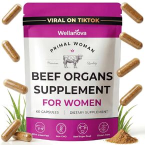 Beef Organ Supplement for Women, Primal & Ancestral Organ Meat Supplements with Uterus & Liver for Hormone Balance & Energy - 60 Day Supply in Saudi Arabia