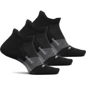 Feetures Elite Golf Max Cushion Tab Ankle Socks - Sport Sock with Targeted Compression - Black, Medium (3 Pair) in Saudi Arabia