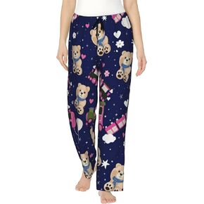 Pajama Pants Women's With Pocket Drawstring Elastic Waist Wide Leg Pj Bottoms Lounge Pants for Gifts in Saudi Arabia