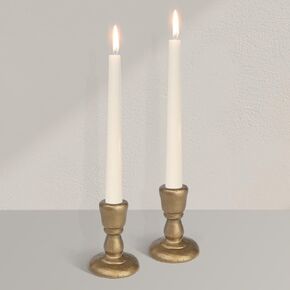 Cast Iron Candle Holders Antique Brass Iron Taper Candle Holders Set of 2, Decorative Metal Candlestick Stands for Weddings, Dining, Parties, and Home Decor (Black) in Kuwait