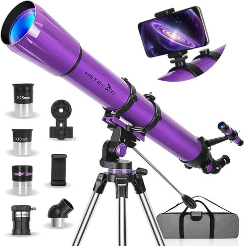 Telescope, Telescopes for Adults Astronomy, 80mm Aperture High Powered Refractor Telescope for Kids & Beginners, Magnification 180X, for Moon Observation with Phone Adapter & Carrying Bag in Kuwait