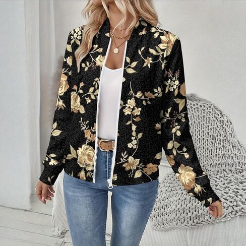 Women's Zip Jacket Christmas Coat Round Neck Front Pocket Sweater Lightweight Casual Street Style Autumn Winter Sweatshirt in Saudi Arabia