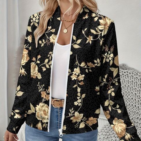 Women's Zip Jacket Christmas Coat Round Neck Front Pocket Sweater Lightweight Casual Street Style Autumn Winter Sweatshirt in Saudi Arabia