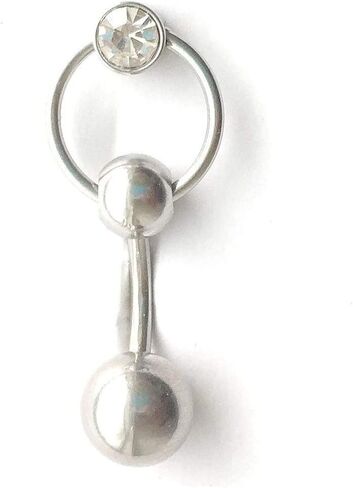 Short Length Bevel Gem Heavy Ball VCH Piercing Barbell. in Saudi Arabia
