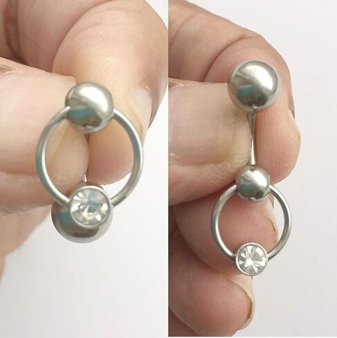 Short Length Bevel Gem Heavy Ball VCH Piercing Barbell. in Saudi Arabia