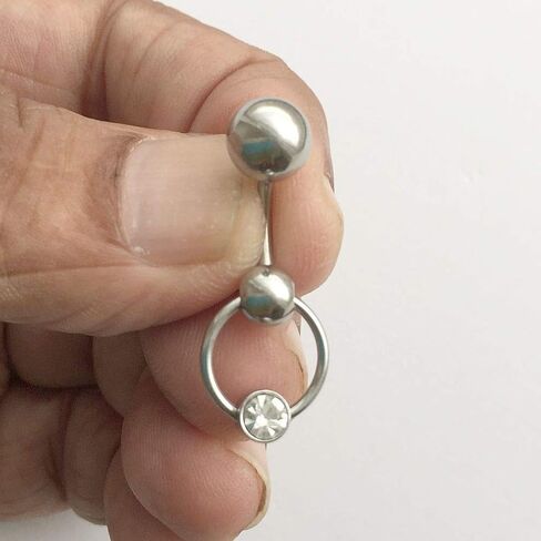 Short Length Bevel Gem Heavy Ball VCH Piercing Barbell. in Saudi Arabia