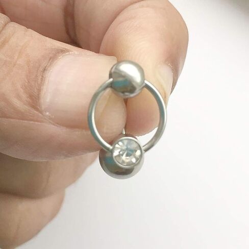 Short Length Bevel Gem Heavy Ball VCH Piercing Barbell. in Saudi Arabia