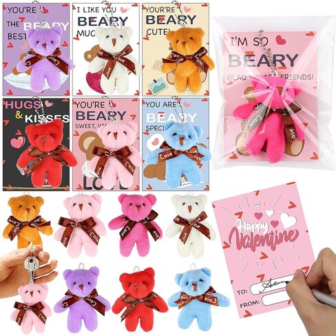 28 Pack Valentines Day Gifts for Kids Classroom Squeeze Animals Popping Eye Keychain Fidget Toys with Valentines Cards for Kids School Boys Girls Class Exchange Cards Party Favors Gift in Saudi Arabia