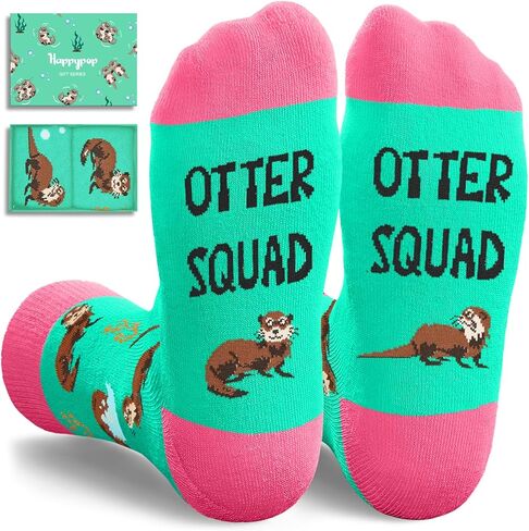 HAPPYPOP Otter Gifts for Women Men - Sea Otter Socks for Teens, Ocean Gifts Ocean Socks in Saudi Arabia