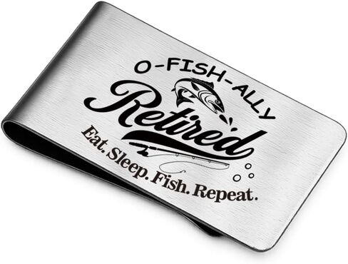 Fishing Retirement Money Clip, O-FISH-ALLY Retired Cash Clip Wallet Clip for Fishing Men, Fisherman Gifts for Retired Dad Husband Grandpa in Saudi Arabia