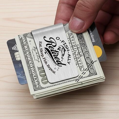 Fishing Retirement Money Clip, O-FISH-ALLY Retired Cash Clip Wallet Clip for Fishing Men, Fisherman Gifts for Retired Dad Husband Grandpa in Saudi Arabia