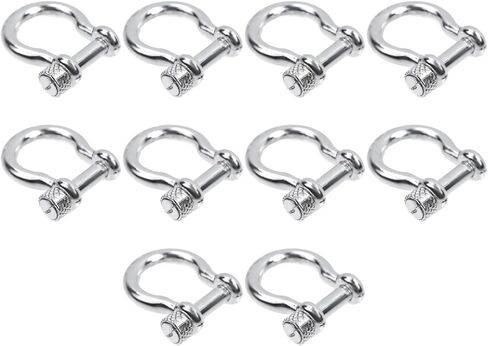 Semetall 10pcs Metal D-Rings 15mm Horseshoe Shape Key Rings Screw in Shackle U Shape D Ring for DIY Leather Craft Accessories,Black in Saudi Arabia