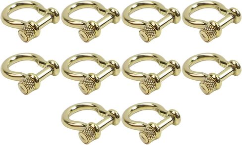 Semetall 10pcs Metal D-Rings 15mm Horseshoe Shape Key Rings Screw in Shackle U Shape D Ring for DIY Leather Craft Accessories,Black in Saudi Arabia