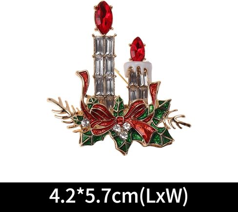Generic 1 قطعة دبابيس عيد الميلاد QT0795 سبيكة يقطر الشمع متعدد الألوان 4.2x5.7cm in Saudi Arabia