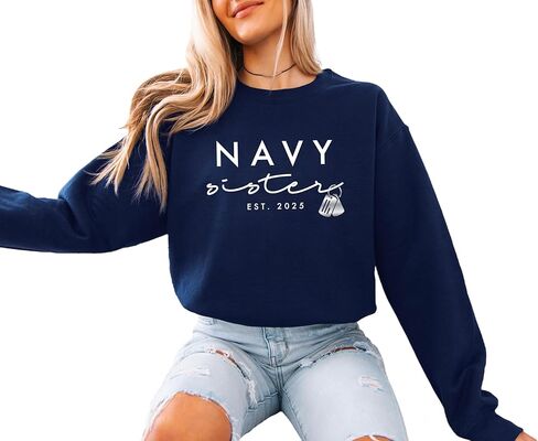 Navy Sister Sweatshirt, Custom Royal Canadian Military Sister Crewneck, Proud Military Sibling Gift in Saudi Arabia