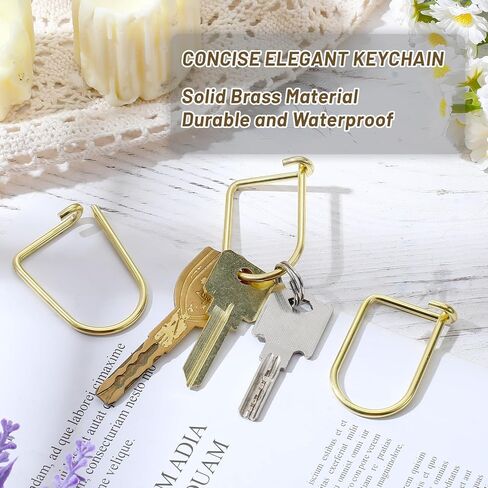 Nosiny 3 Pack Gold Brass Key Rings 2" Minimalist Brass Keychain for Car Keys Purse Bag Charms for Handbags Accessories in Saudi Arabia