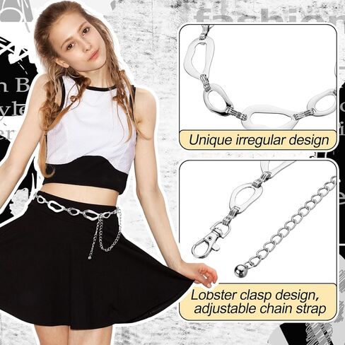 6 Pcs Gold Silver Waist Chain Belt for Women Multi Layer Sun Metal Adjustable Body Belly Chain for Jean Dress in Saudi Arabia
