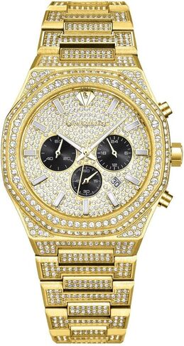 PIERRE RICHARDSON PR5891 Men’s Watch – Silver Stainless Steel - Full Diamond Concept, Quartz, Sapphire Crystal, 41mm, 5ATM in Saudi Arabia