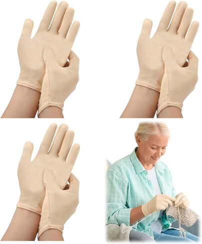 3 Pairs Elderly Skin Thin Protector Gloves Full Finger Hand Protective Gloves Bruise Abrasion Protective to Cover Bruising Hand Covering in Saudi Arabia