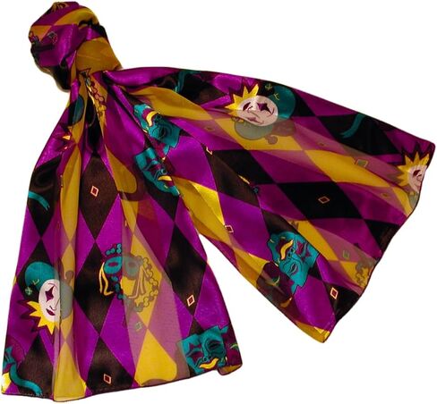 Mardi Gras Colorful Satin and Chiffon Striped Lightweight Silky Scarves in Saudi Arabia