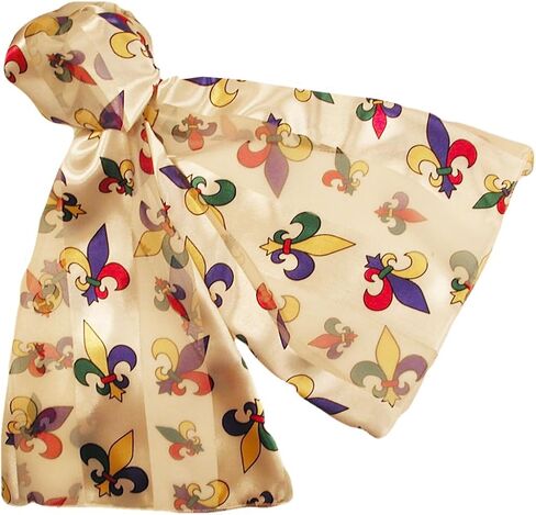Mardi Gras Colorful Satin and Chiffon Striped Lightweight Silky Scarves in Saudi Arabia