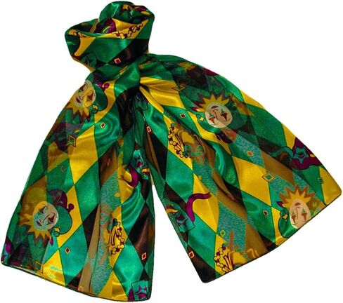 Mardi Gras Colorful Satin and Chiffon Striped Lightweight Silky Scarves in Saudi Arabia