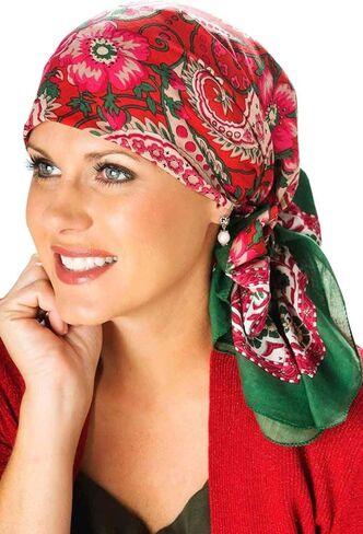 Christmas Scarf | Holiday Head Scarves | Hand Stamped Cotton in Saudi Arabia
