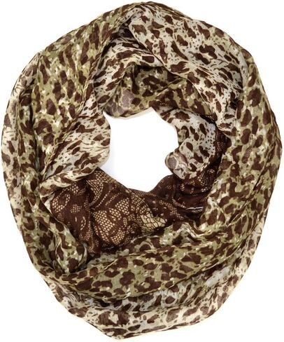 وشاح بطبعة الفهد والدانتيل الناعم بحلقة إنفينيتي in Kuwait