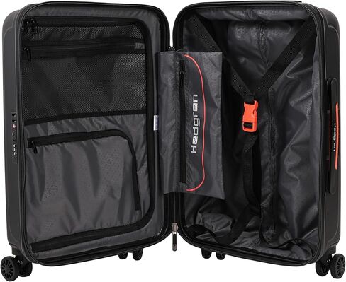 Hedgren GRIP CARRY ON Spinner – Durable Polycarbonate with TSA Lock, Double-Coil Zippers, Silent 4-Wheel Spinners & Multiple Handles - 21.6" (Black) in Saudi Arabia