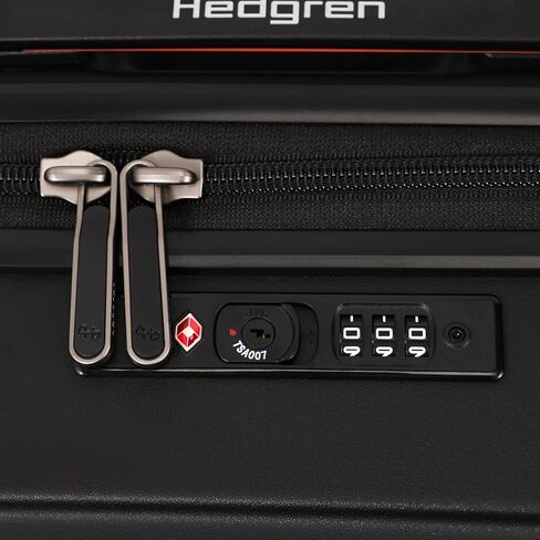 Hedgren GRIP CARRY ON Spinner – Durable Polycarbonate with TSA Lock, Double-Coil Zippers, Silent 4-Wheel Spinners & Multiple Handles - 21.6" (Black) in Saudi Arabia