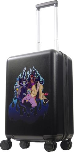 حقيبة FUL Disney Villains مقاس 22.5 بوصة للحمل، حقيبة دوارة صلبة مع عجلات دوارة، أسود in Kuwait
