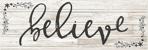 Believe Rustic Wood Wall Sign 6x18 (Brown) in Saudi Arabia
