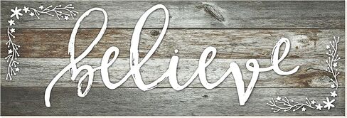 Believe Rustic Wood Wall Sign 6x18 (Brown) in Saudi Arabia