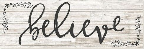 Believe Rustic Wood Wall Sign 6x18 (Brown) in Saudi Arabia