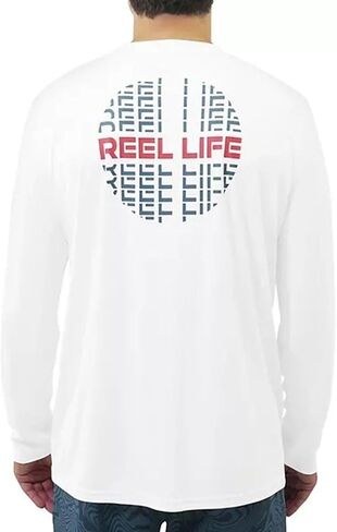 تي شيرت رجالي من Reel Life بأكمام طويلة من Sun Defender، أبيض لامع، مقاس X-Large in Saudi Arabia