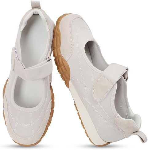 COOLLULU Mary Jane Shoes Sneakers for Women Fashion Ballet Sneakers with Foam Insole Non Slip Sneakerinas Retro Tennis Lightweight Flats Footwear for Daily Walking Causal Dressy in Saudi Arabia