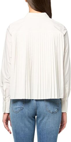 Derek Lam 10 Crosby Womens Aria Pleated Back Cropped Shirt in Saudi Arabia